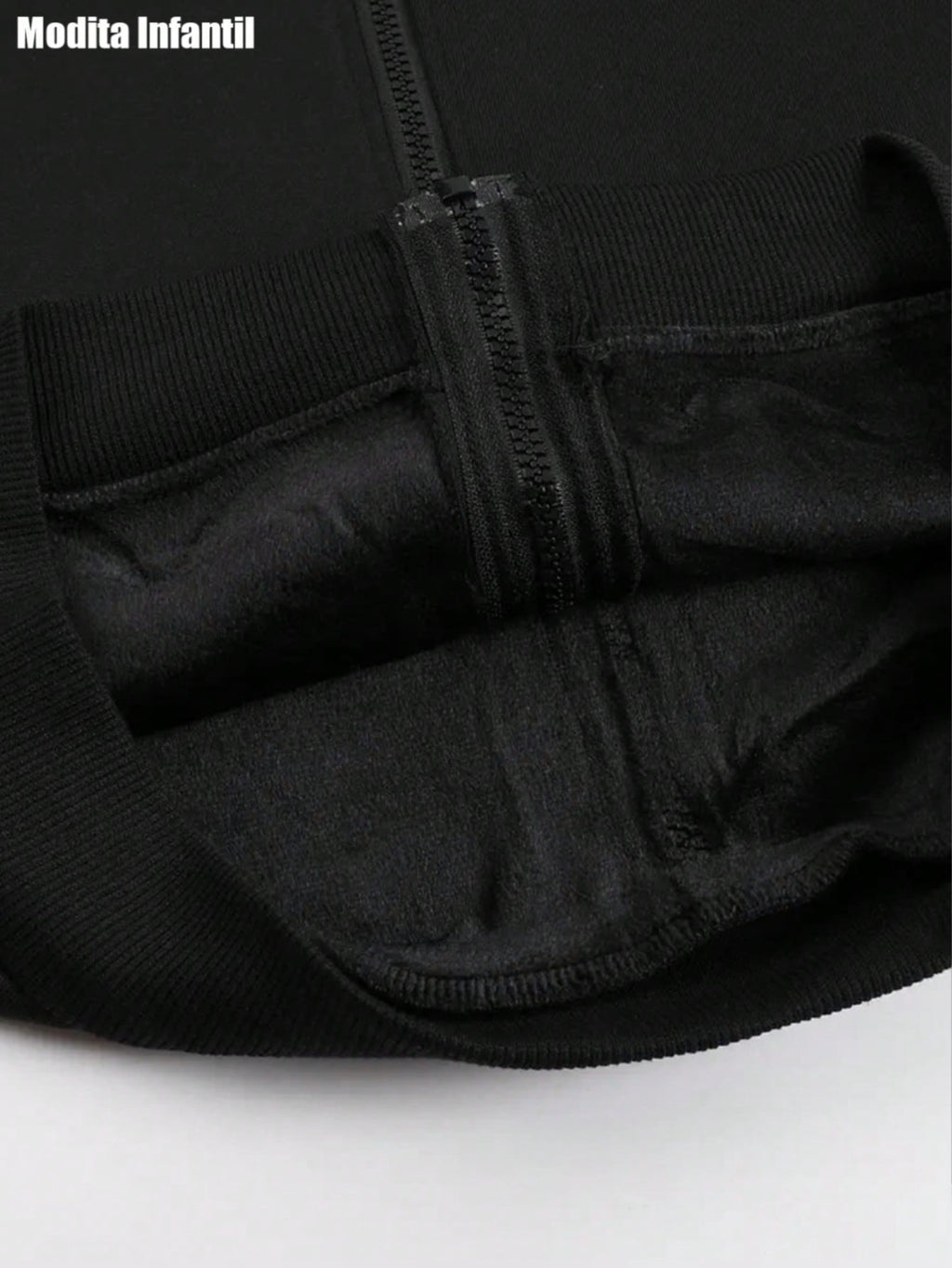 KID010|Navidad|2 piezas Chaquetas y pantalones para niñosConjunto de atuendo infantil para niños en estampado de Navidad, con sudadera con capucha y cremallera negra y pantalones deportivos complementarios